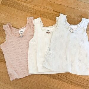 Zara 4T singlets camisoles x 3